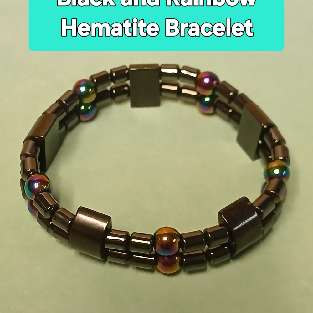 Elegant Black and Multicolor Hematite Bracelet